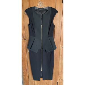 Ted Baker Jumana textured Peplum front zip sheath Dress
